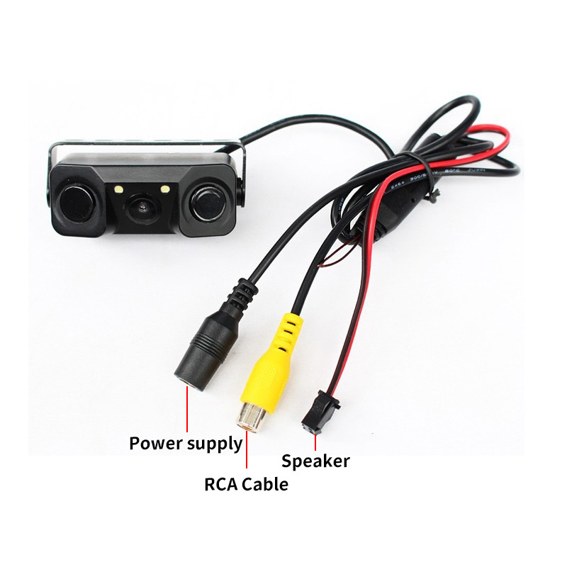 Reversing Radar Camera Three-In-One with Built-In Speaker Car Led Parking System Rearview Mirror Car Camera
