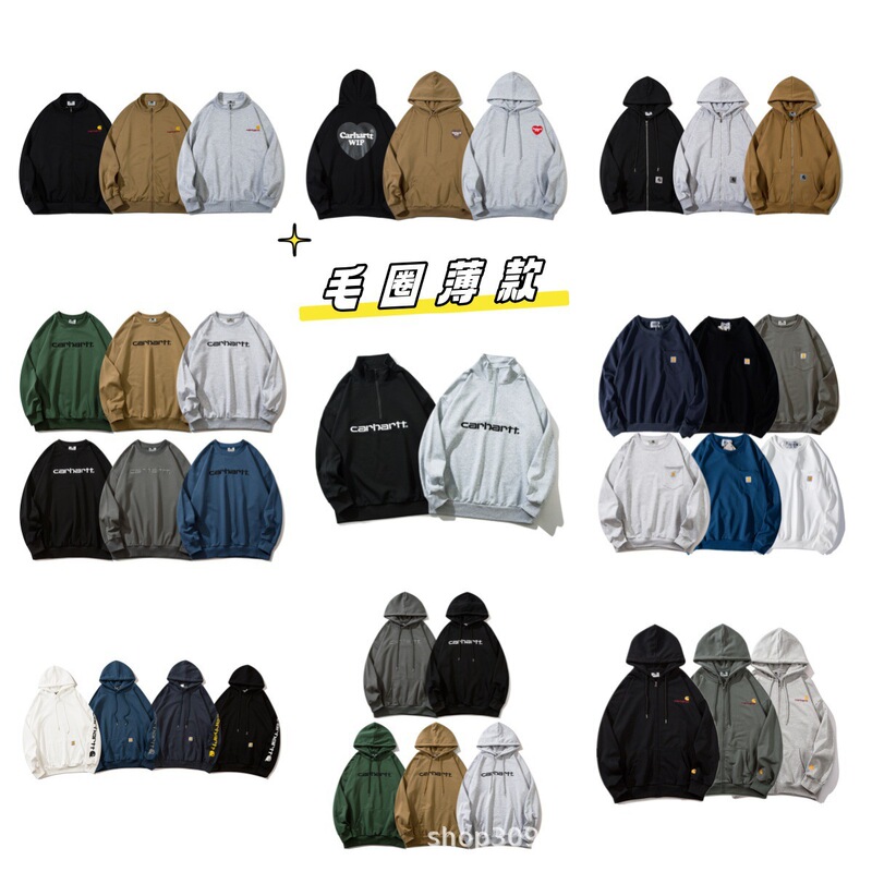 Cross-Border Trendy Brand Carhartt Half-Zip Sweatshirt, Classic Style with Letter Embroidery, Loose Fit, Couple's Pullover Hoodie