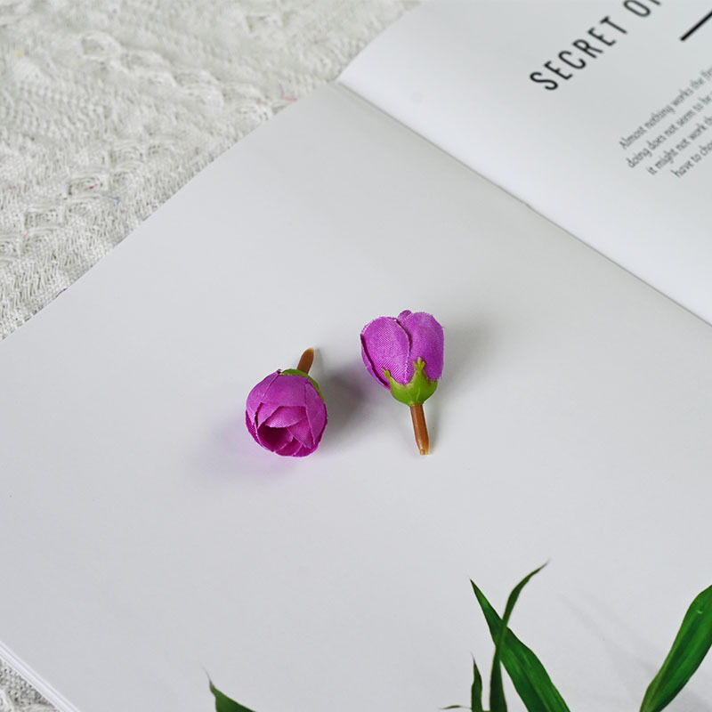Simulación mini pulgar brotes de rosas brotes de estrellas hechos a mano DIY guirlanda caja de dulces flor de pecho decoración de boda flores de seda
