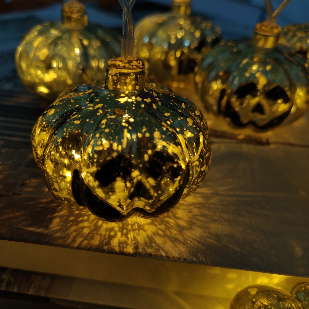 Halloween LED decoración lámpara de color lámpara galvanizado calabaza lámpara de decoración de la casa encantada