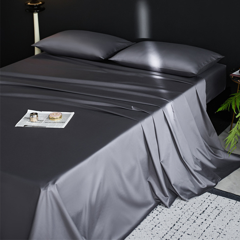 Sábana de algodón de fibra larga de Xinjiang de alta gama pieza individual 100s algodón puro algodón simple y doble edredón grueso funda de almohada de tres piezas