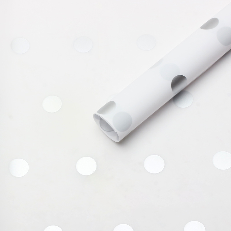 Hua Xibo Point Película de caramelo Punto redondo Papel liso coreano Material de papel de embalaje de flores Papel de embalaje de ramo floral impermeable coreano image 11