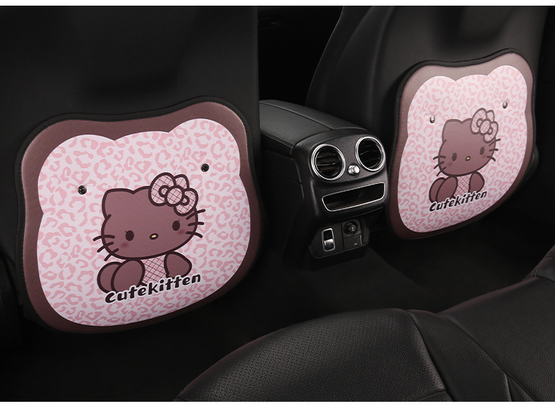 Kt Little Cat Lady Cute Cartoon Car Seat Back Anti-Kick Pad Car Seat Back Anti-Stain Pad Rear Seat Anti-Kick Mat