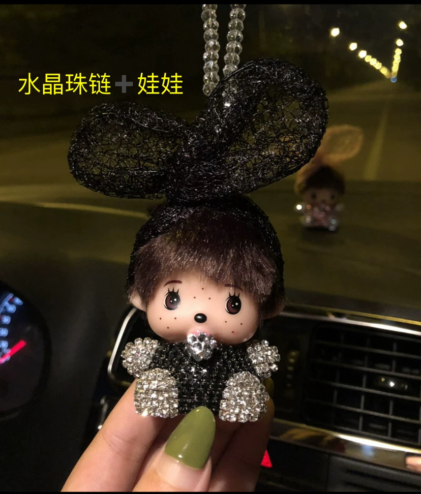 Adornos de coche accesorios de coche lindo creativo dibujos animados suministros de coche decoración femenina plástico belleza noche pensamiento