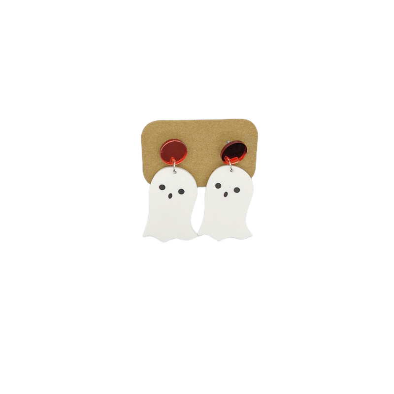 Party, Festival Occasion Arylic Material 1 Pair Halloween Cute Funny Pumpkin Letter Ghost Arylic Drop Earrings