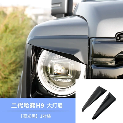 New Second-Generation Haval H9 Lamp eyebrow - second-generation-haval-h9-headlight-eyebrow-trim-matte-black-1-pair