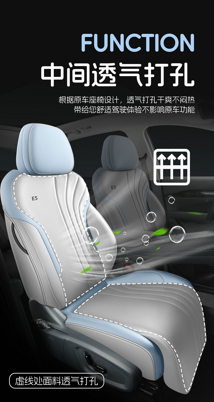 Suitable for Galaxy E5 seat cover full surround car seat cover four seasons universal full leather breathable Galaxy E5 seat cover