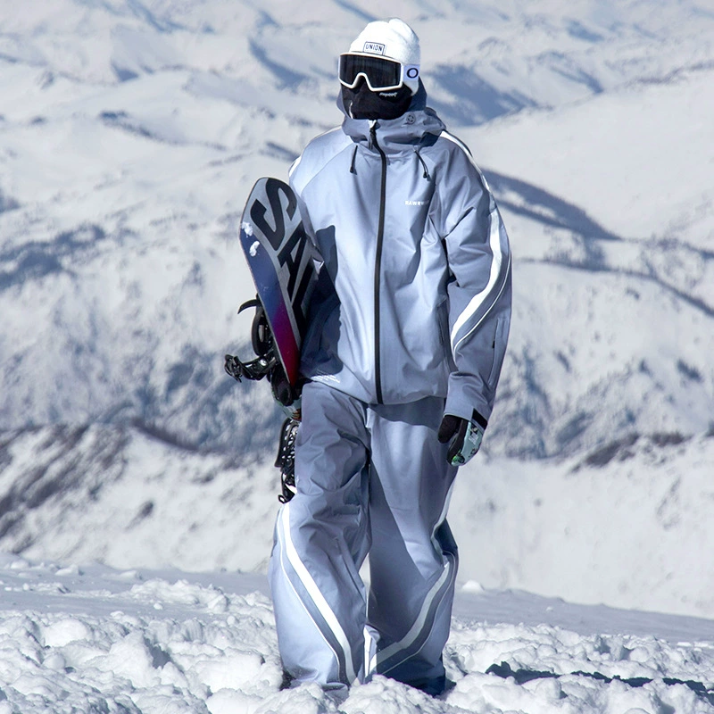 Новый лыжный костюм для мужчин и женщин, зимний теплый, ветро- и водонепроницаемый, однокомпонентный и двухкомпонентный, 3L, снежный костюм, жесткий костюм.