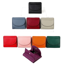 亚马逊新款女士钱包 防盗刷日式零钱包简约真皮小钱夹美金包卡包