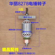 配华丽8278降龙X30电锤冲击钻转子定子电机5齿新款 电动工具配件