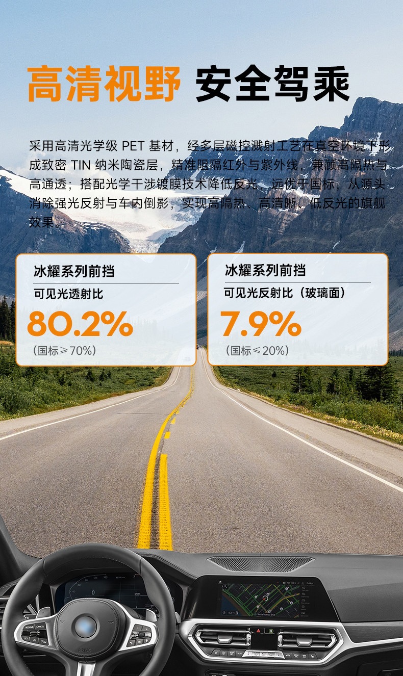 Luodun Car Film Full Car Wrap Sunscreen Window Privacy Film Platinum Ice Shine Series High Insulation Solar Film
