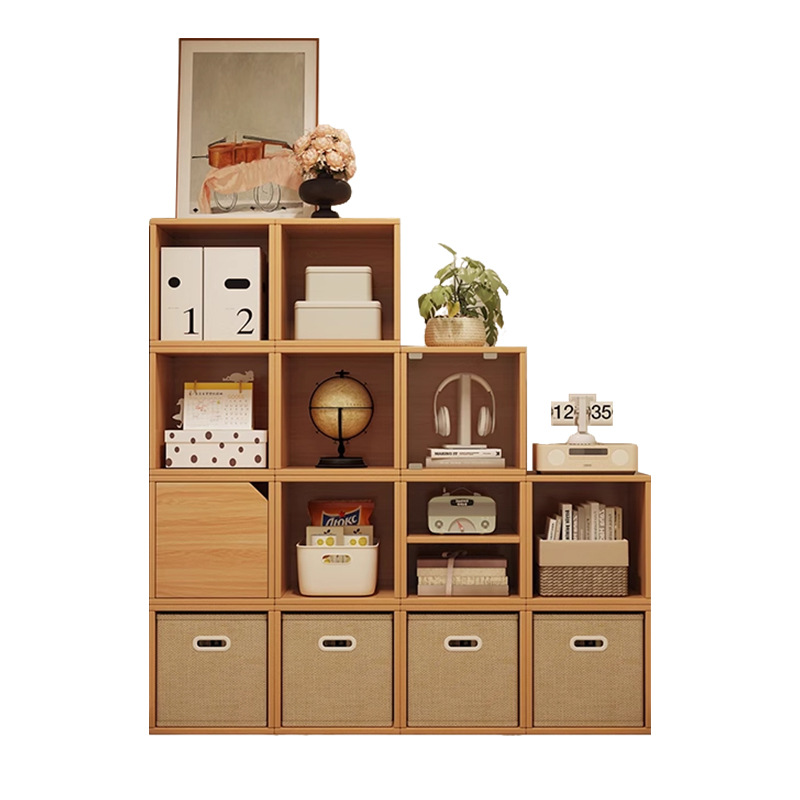 Estante de almacenamiento minimalista japonés libre de combinación de gabinete de niños estante de libros sala de estar contra la pared de almacenamiento porche de piso