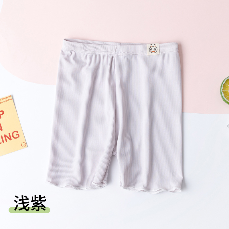 Pantalones de seguridad para niñas verano A hielo delgado transpirable y cómodas pantalones interiores para niñas anti-luz pantalones de ángulo plano