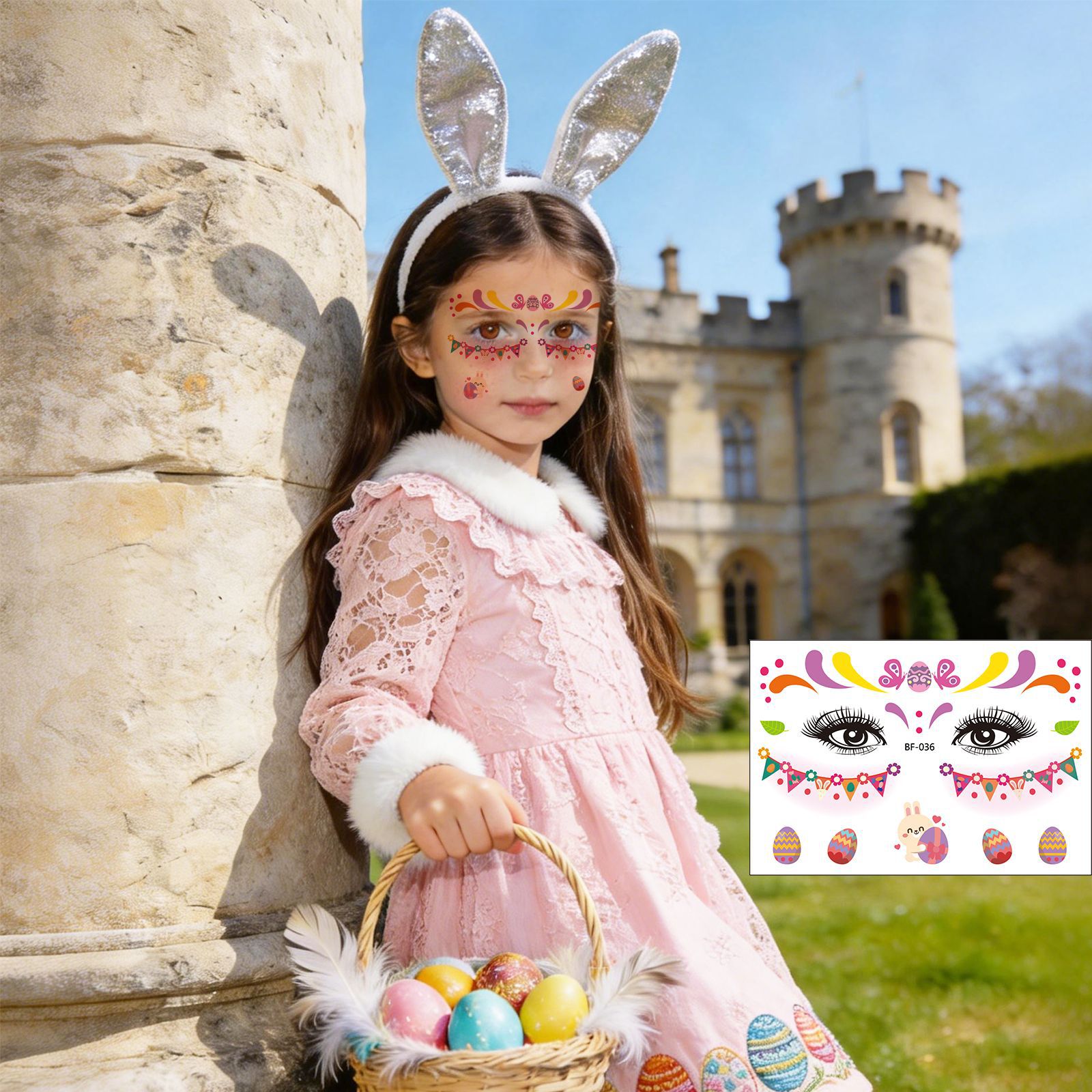 Tatuajes Temporales Infantiles de Pascua Papel de Transferencia de Agua Impermeable para Fiesta
