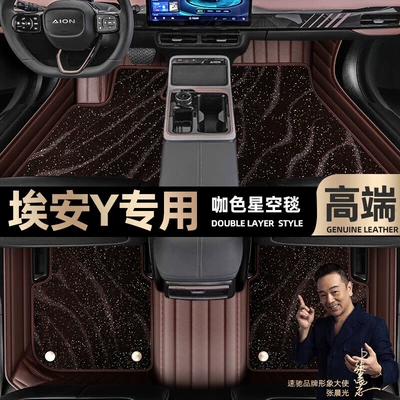 Ayaqaltılar (Kovriklər) — Floor Mats Suitable for Gac Aion - coffee-leather-coffee-starry-sky-blanket-double-layer-model