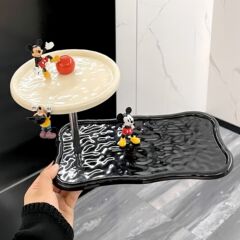 玄关置物架奶油入户门口钥匙杂物收纳托盘桌面香水首饰摆件收纳架
