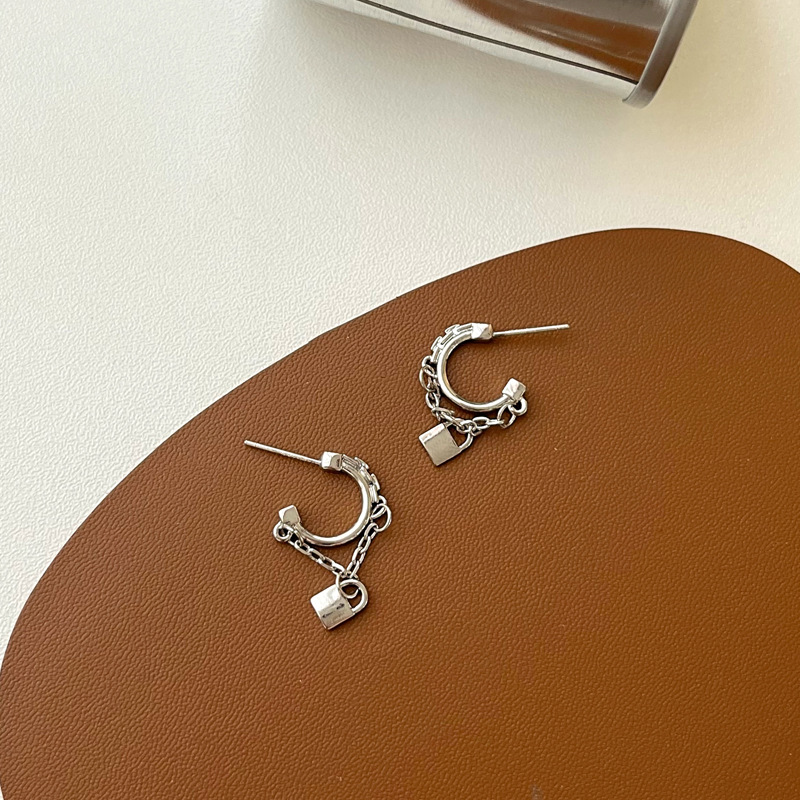Fashion C Shape Alloy Plating Drop Earrings