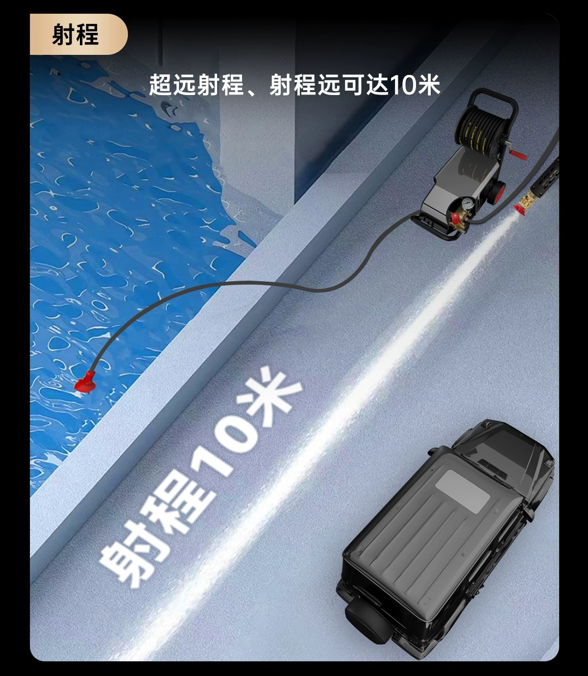 Black Cat High-Pressure Car Washer 220V Household High-Power Water Gun Car Wash Pump Car Wash Shop Cleaning Machine Commercial Use