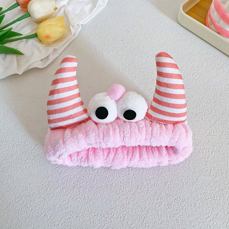 Caricatura verde rana correa de cabello mujer nuevo lindo gran ojo correa de cabello lavar la cara correa de cabello máscara de Navidad tocado