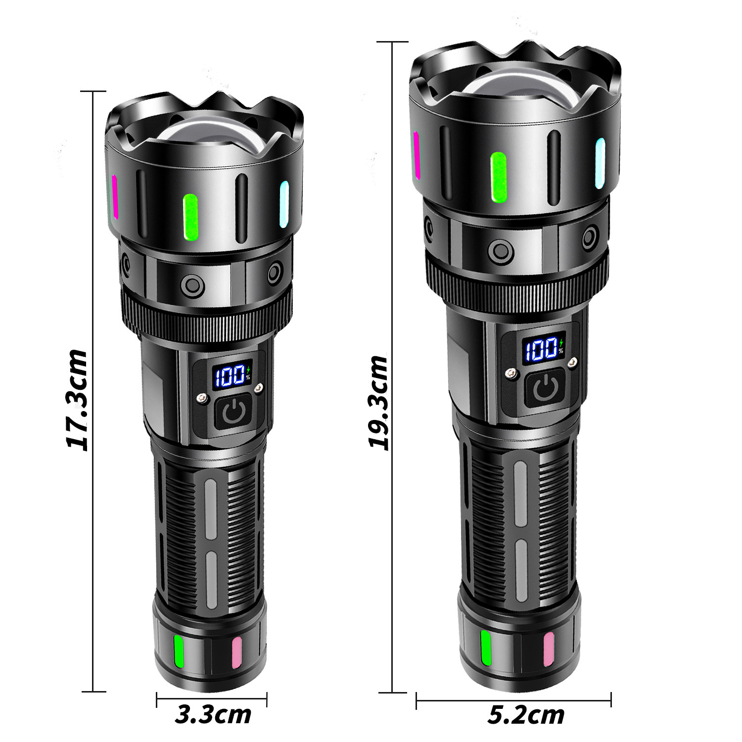 Linterna translúcida con barra de color transfronteriza, paseo nocturno, iluminación para el hogar al aire libre, carga, linterna multifuncional portátil de emergencia de larga distancia