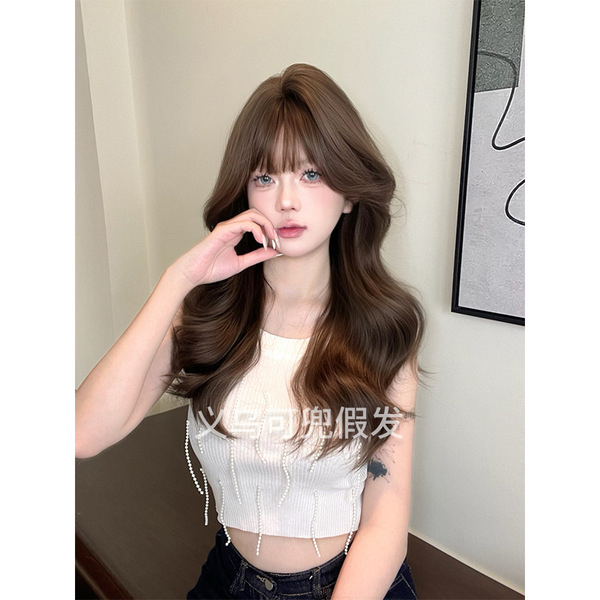 Brown curly wig