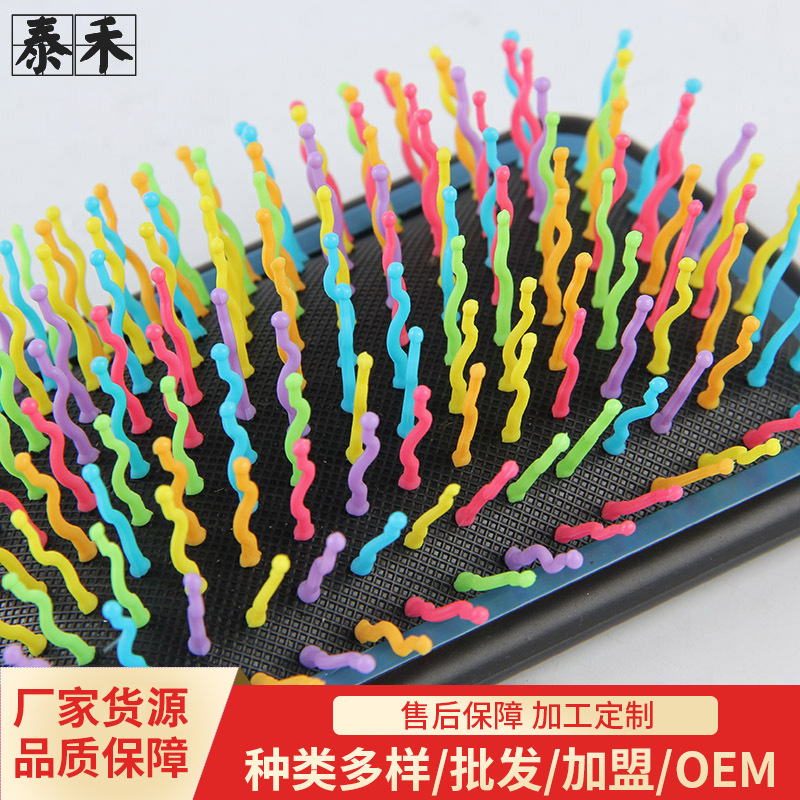 Fábrica al por mayor bolsa de aire peine herramientas de peinado del pelo del color del pelo peine plástico placa grande peine creativo