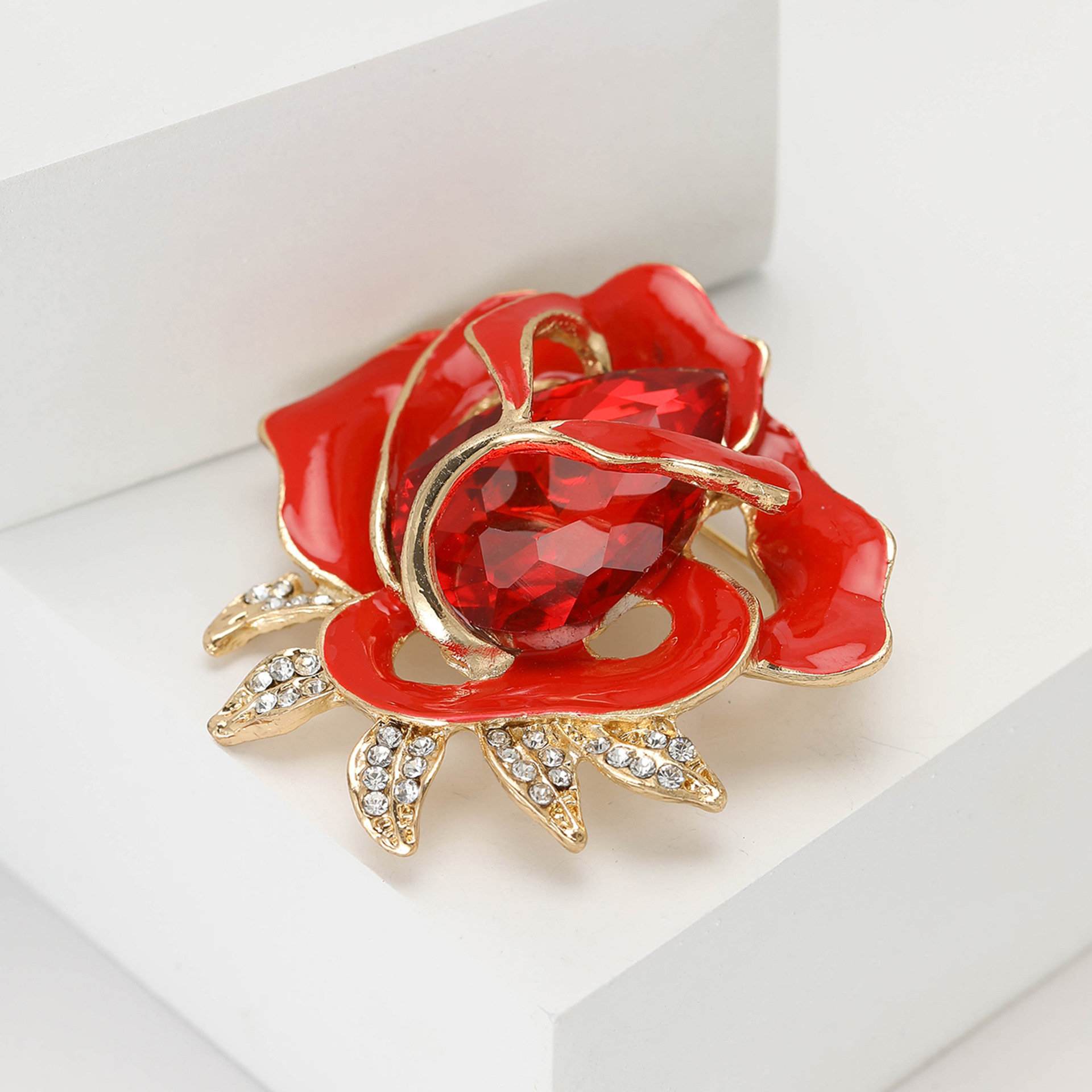 Rose Pattern All Seasons Season Elegant Vintage Style Streetwear Pin Rose Alloy Enamel Women's Brooches