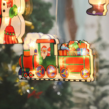 LED吸盤燈創意聖誕節吸盤吊燈雪人鈴鐺麋鹿櫥窗布置節日裝飾掛燈