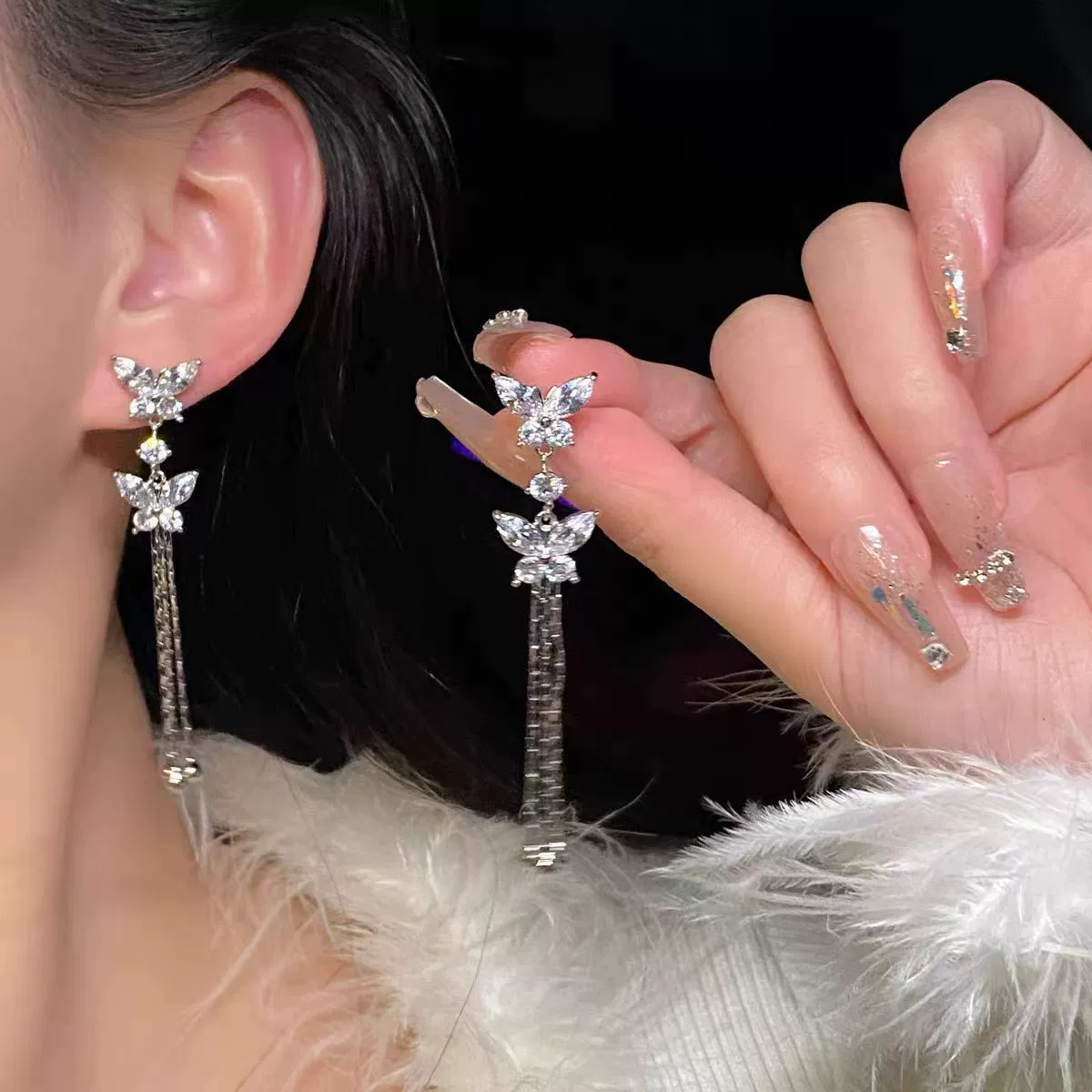 Earrings 925 silver, Korean simple elegant design, long dangling & stud options, lightweight