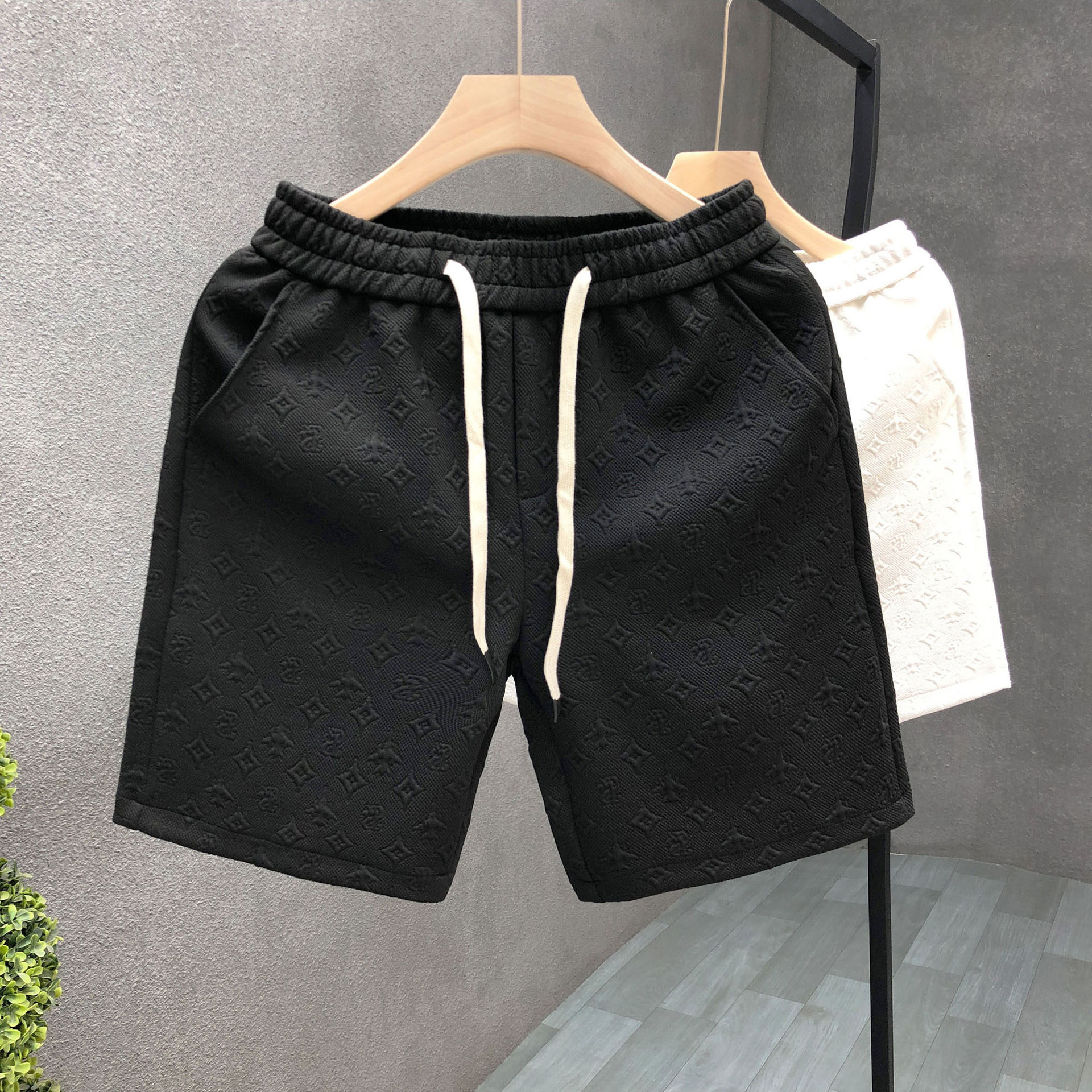 Pantalones cortos casuales de todo fósforo, pantalones de traje para hombre, pantalones de cinco puntos delgados de negocios de marca de moda, pantalones grandes rectos, comercio exterior, venta al por mayor transfronteriza