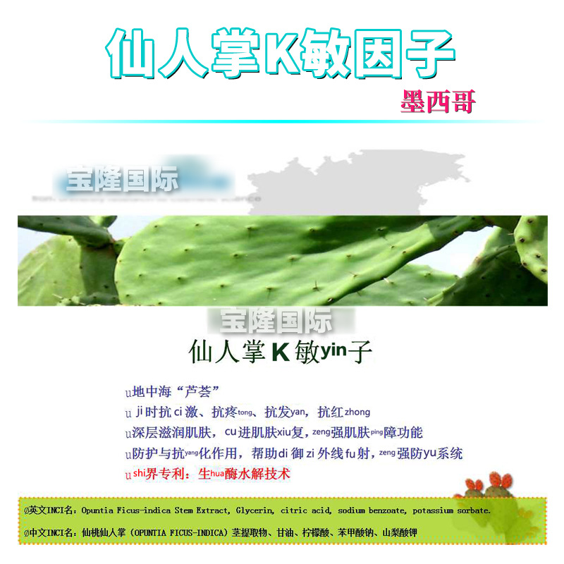 墨西哥 仙人掌抗*敏因子 仙桃仙人掌茎提取物 化妆品原料 100g