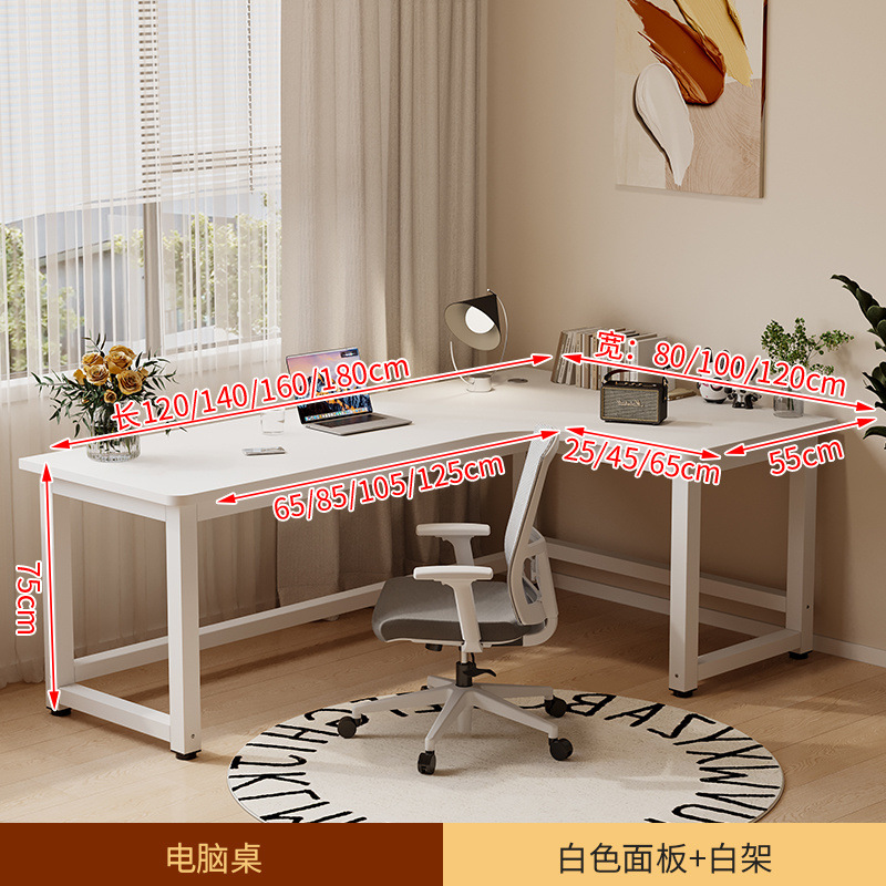 오른쪽 모서리 흰색 테이블 다리 + 흰색 테이블 상판(원목)