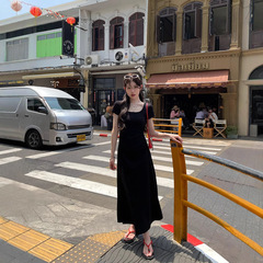 【女子全員ワードローブ生放送室】アレックス・スティーブンス レディース 半袖Uネックピンチウエストワンピース
