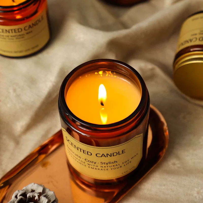Aromatherapy Scented Candle & Diffuser, 250 ml, retro brown gift box, ancient style