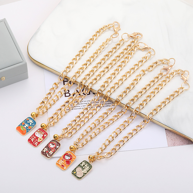 Collar de gato decorativo de dibujos animados lindo Geely colgante de texto de aleación de la Etiqueta de perro Cadena de mascotas al por mayor