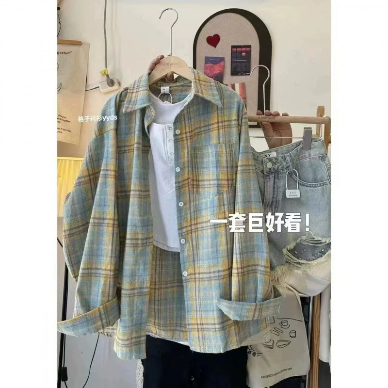 Допамин легкая экстравагантная клетчатая рубашка высокого класса