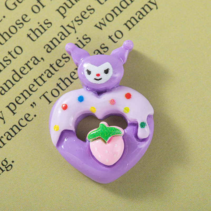 De dibujos animados de Sanrio amor donut resina accesorios lindo DIY crema pegamento caja del teléfono material horquilla al por mayor