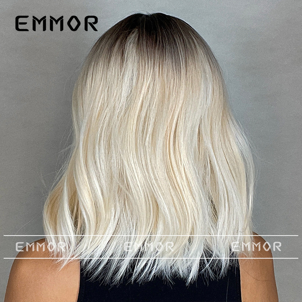 Peluca vendedora caliente transfronteriza europea y americana femenina flequillo recto Pelo Rizado corto Bobo Internet celebridad ancla moda natural conjunto de pelo superior completo