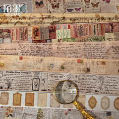 MoMo Tape Time Travel Series DIY Vintage English Handmade Journaling Material Decorative Reusable Sticker