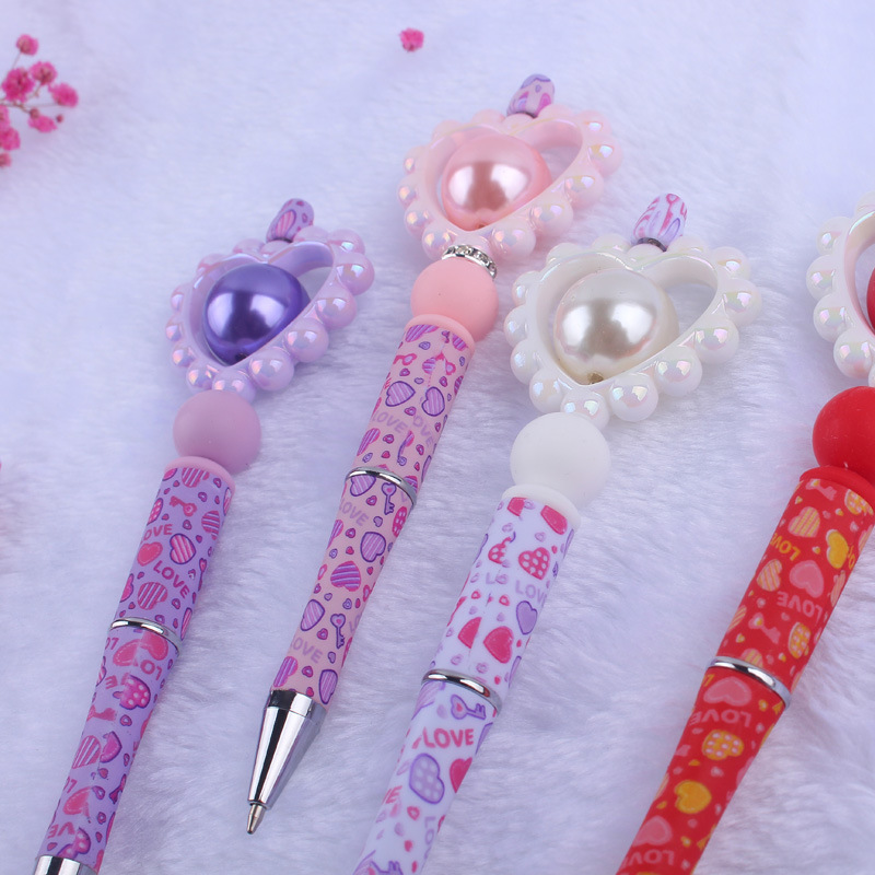 1 Piece Heart Shape Class Learning Daily Silica Gel Cute Ballpoint Pen display picture 2