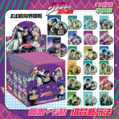 JOJO的奇妙冒险吧唧盲盒银葱双闪镭射徽章卡贴盲抽75mm马口铁谷子