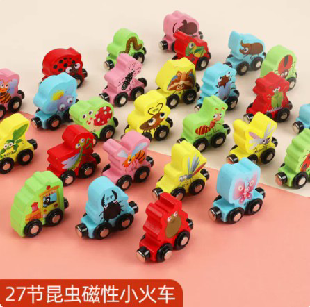 Los niños educativos magnéticos 27-Sección Digital carta de tren de montaje de arrastre de tráfico de animales de jardín de infantes juguetes de educación temprana