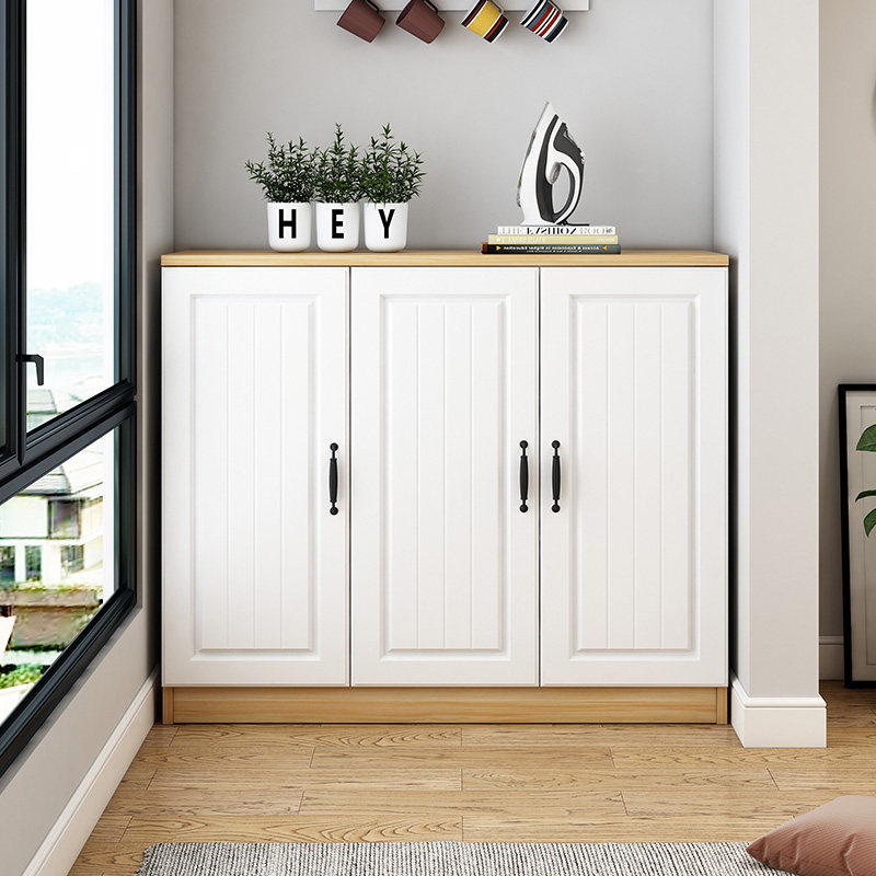 Balcony storage cabinet, sun-proof bay window cabinet, storage cabinet, miscellaneous items floor cabinet, low cabinet, European-style large-capacity solid wood cabinet, customizable