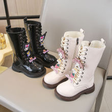 女童长筒靴子秋冬2025新款儿童马丁靴潮酷女孩加绒保暖中大童皮靴