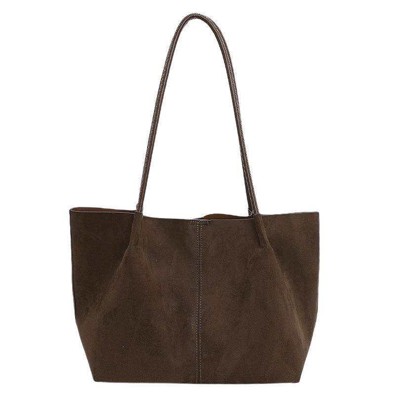 Suede Large Capacity Commuter Tote Bag 2026 Korean Style Minimalist Ins Shoulder Bag For Women - Thumbnail 6