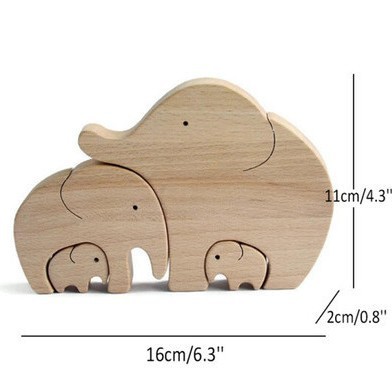 Casa para cachorros nórdica, exquisitas artesanías de madera, creativas figuras decorativas de cachorros y elefantes para escritorio, adornos conmemorativos.