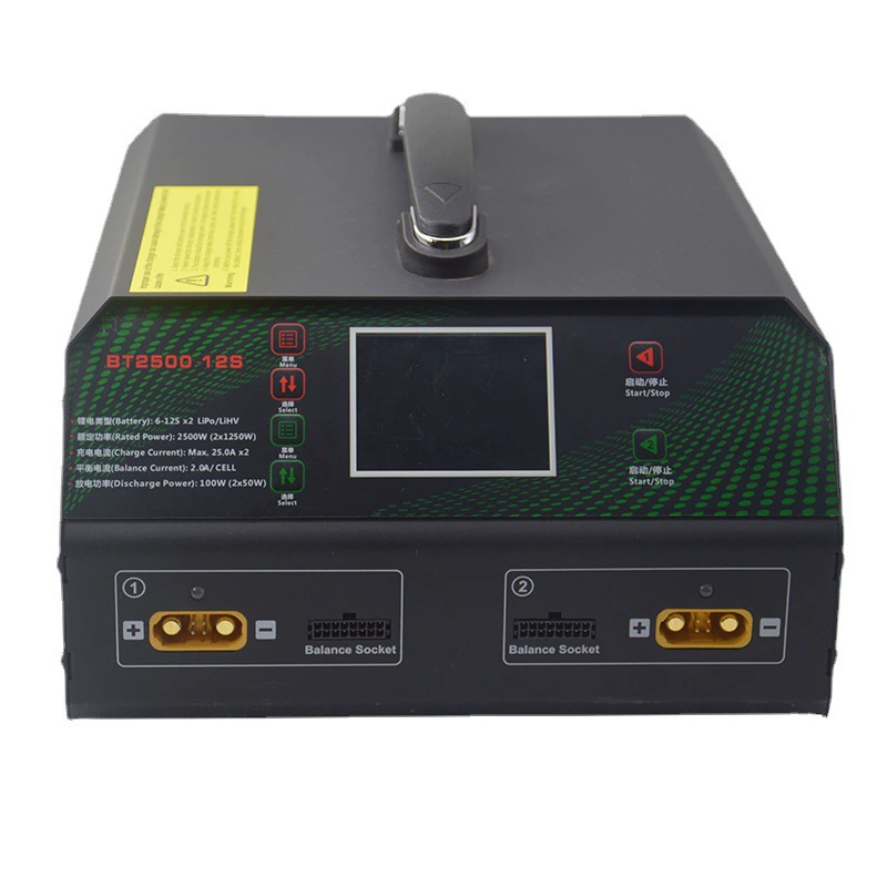 Двухканальное зарядное устройство 2*1250 Вт для литиевых аккумуляторов 12S для дронов и сельскохозяйственной техники, особенно для аккумуляторов пожарных и геодезических устройств.