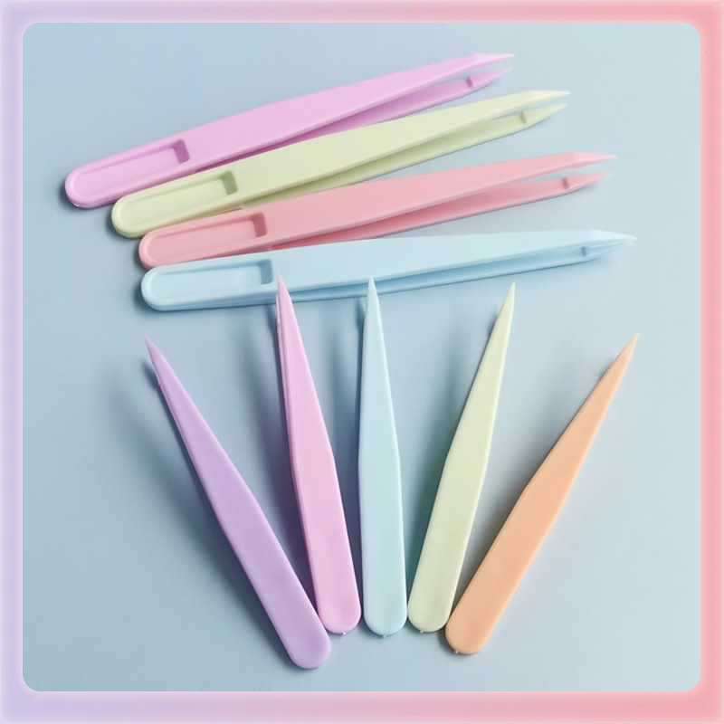 ✅厂家咕卡镊子手工diy钻石画美甲镊子尖头小麻薯塑料镊子可订LOG