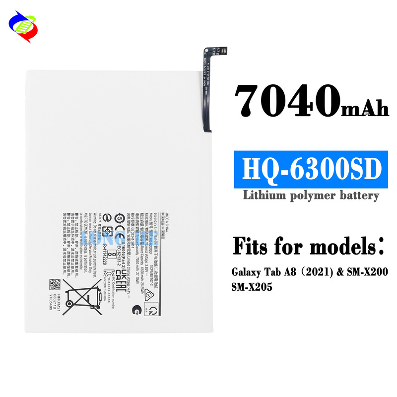 For Samsung Galaxy Tab A8 tablet battery HQ-6300SD built-in charging board factory wholesale foreign trade For Samsung Galaxy Tab A8 tablet battery HQ-6300SD built-in charging board factory wholesale foreign trade