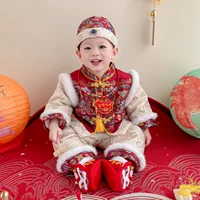 Зимнее мужское сокровище захватывает еженедельное платье Новый китайский бархатный утолщенный костюм